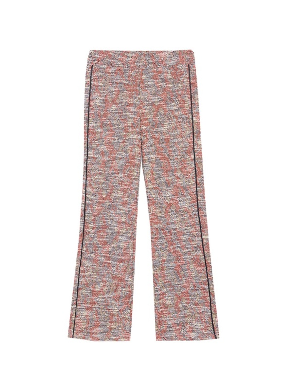 Zara Women’s Tweed Patterned Wide-Leg Joggers with Contrast Piping